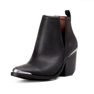 >JEFFREY CAMPBELL< Cromwell Western Black Booties with embossed hardware *NEW*